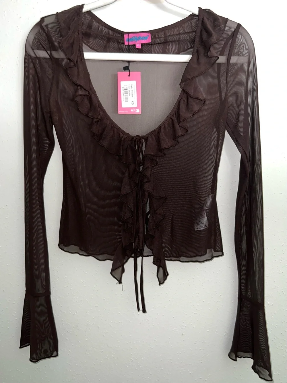 Edikted Sheer Mesh Ruffled Top - Picture 8 of 8
